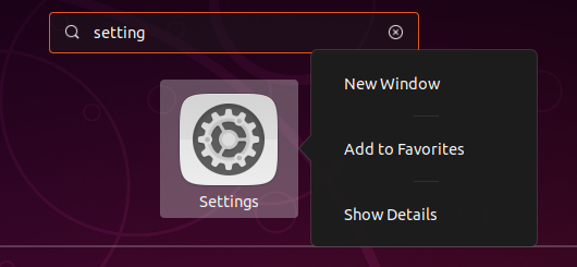 ubuntu settingアプリ