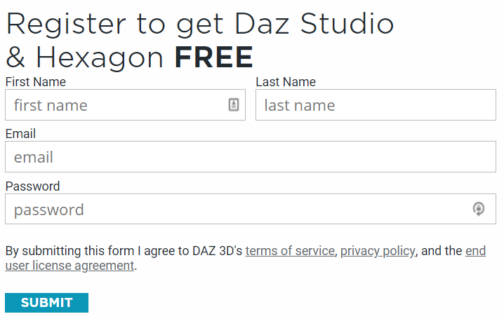 Daz3D-user-registretioon